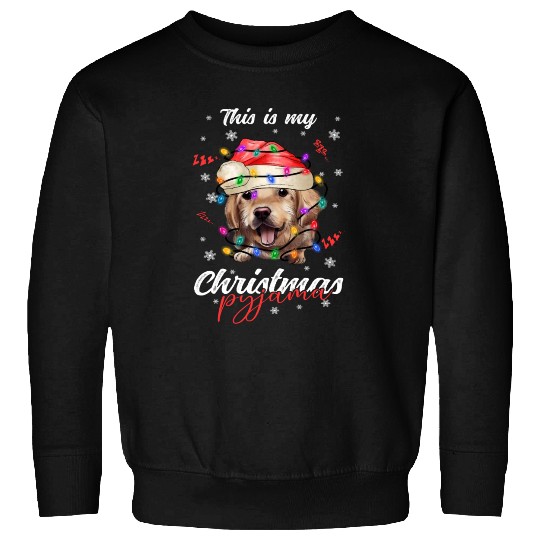 Winter Christmas Pyjama Golden Retriever Sweatshirts