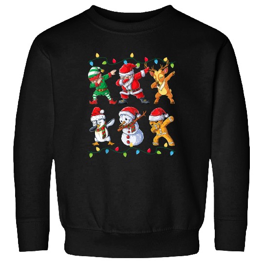 Dabbing Santa Elf Friends Christmas Sweatshirts