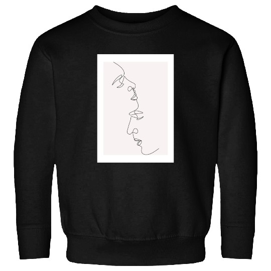 Couple Kiss line art Art Print Sweatshirts