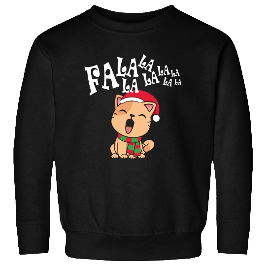 Cute Christmas Cat Singing Fa la la la Song Sweatshirts