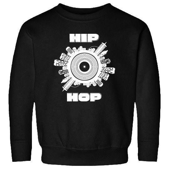 Hip Hop Vinyl City (White) Sweatshirts