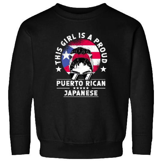 Puerto Rico Flag Japan Grown Women Girl Sweatshirts