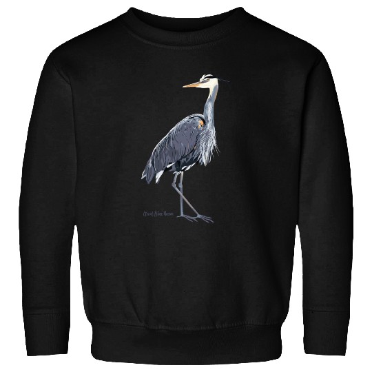 Heron Art Birder Wildlife Bird Watching Sweatshirts