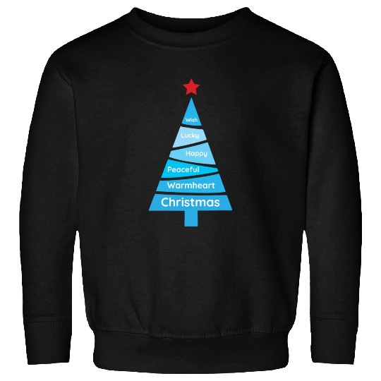 Minimalist Light Blue Christmas Pine Sweatshirts
