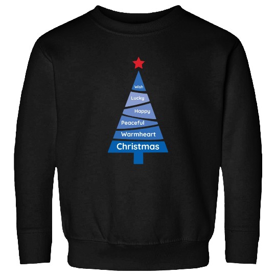 Minimalist Yale Blue Christmas Pine Wish Sweatshirts