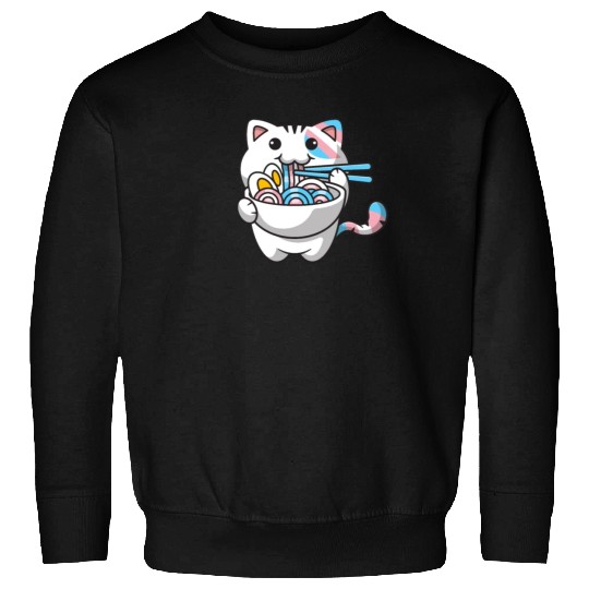 Transgender Pride Kawaii Cat Ramen Noodles Trans F Sweatshirts