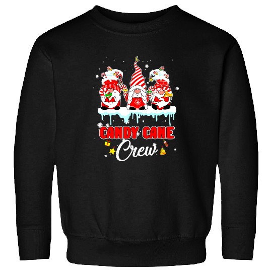 Candy Cane Crew Funny Gnome Family Christmas Sweatshirts