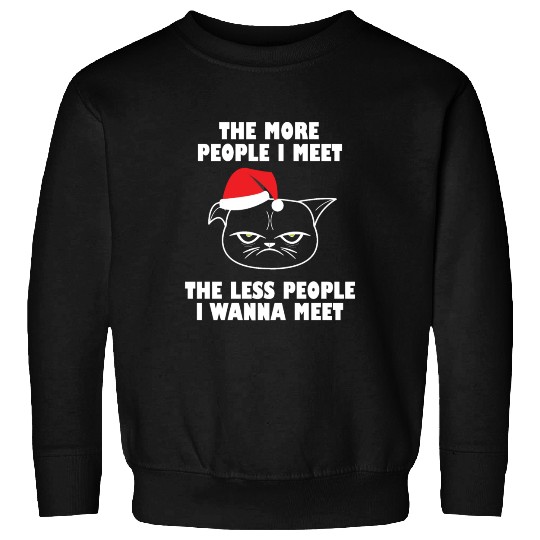 I hate People funny cat christmas gift idea Sweatshirts