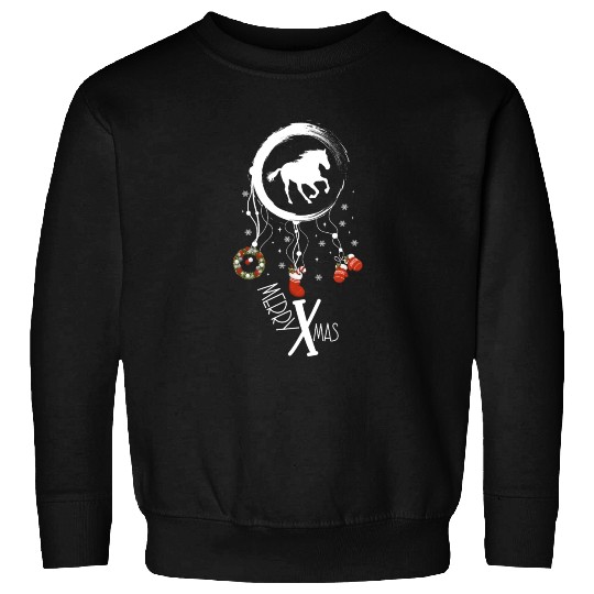 Winter dreamcatcher Christmas Horse Sweatshirts