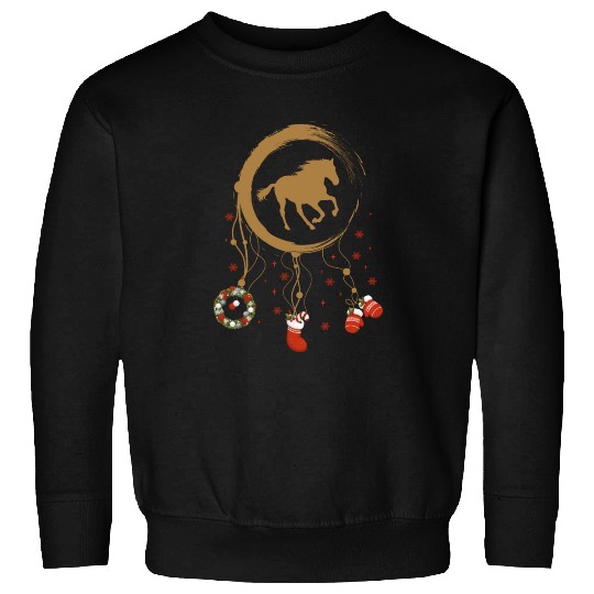 Winter dreamcatcher Christmas Horse Sweatshirts