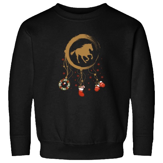 Winter dreamcatcher Christmas Horse Sweatshirts