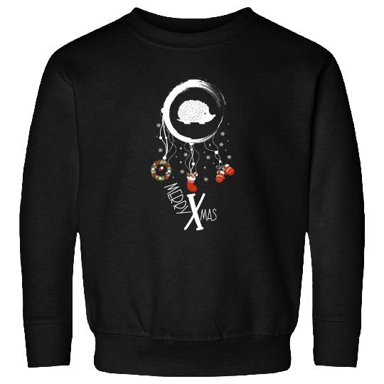 Winter dreamcatcher Christmas Hedgehog Sweatshirts