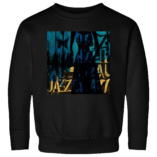 Jazz girls, jazz painting with beautiful girls, in Sweatshirts