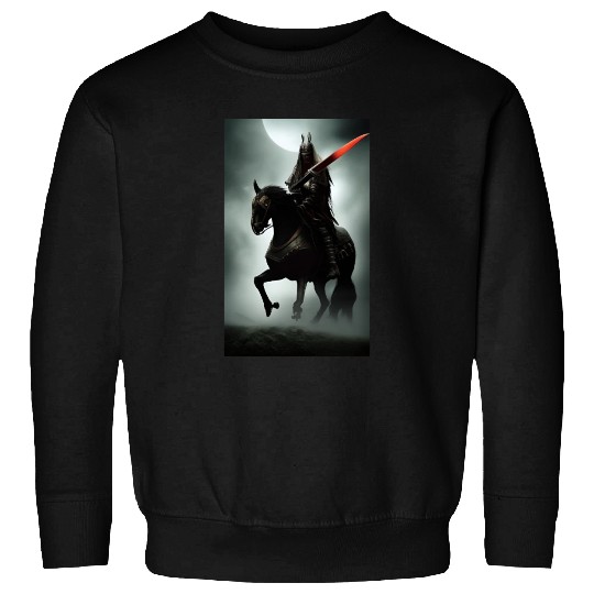 Warrior on the black horse Sweatshirts
