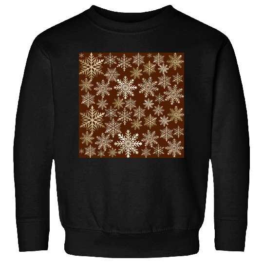 Beige Snowflakes Christmas Pattern Sweatshirts