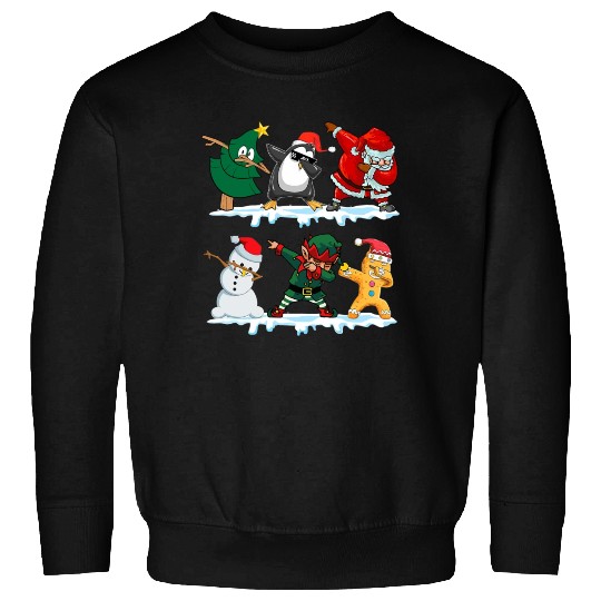 Dabbing Santa Elf Friends Funny Christmas Dabs Sweatshirts