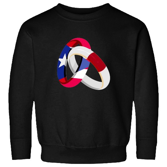 Puerto Rico Flag Japan Grown Ring Marriage Wedding Sweatshirts