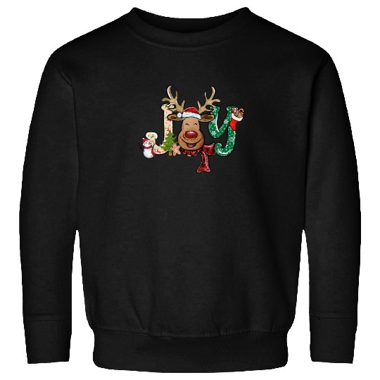 Xmas Christmas Joy Snowman Deer Santa Hat Sweatshirts