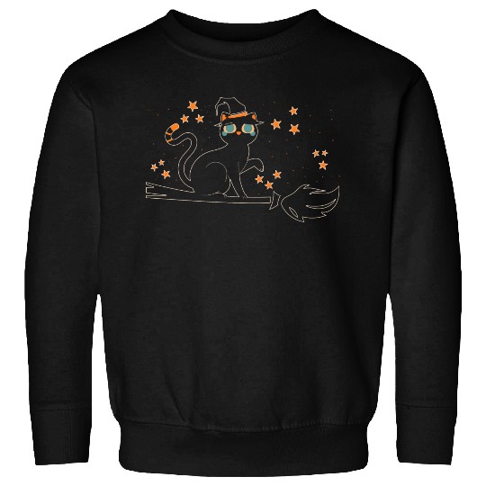 Halloween Witch Cat Lover Sweatshirts
