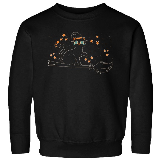 Halloween Witch Cat Lover Sweatshirts