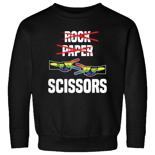 Womens Rock Paper Scissors Funny Lgbt Pride Sweatshirts