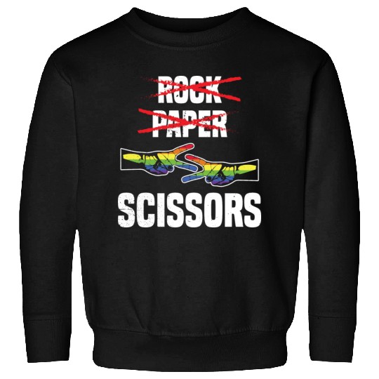 Womens Rock Paper Scissors Funny Lgbt Pride Sweatshirts