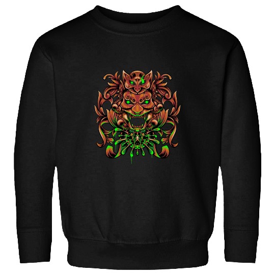 Bronze Neon Oni Mask Sweatshirts