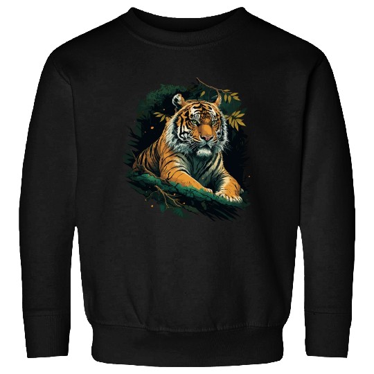 Tiger sitting in Jungle Sweatshirts