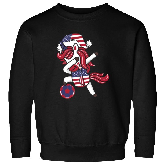 Soccer Girl Dabbing Unicorn Christmas Hat Scarf Sweatshirts