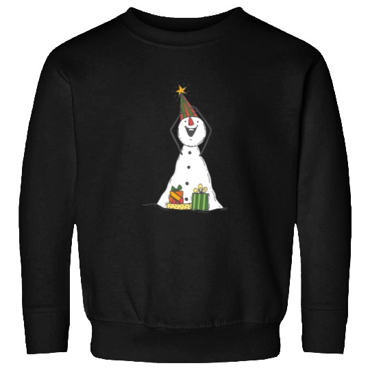 funny snowman with mustache and carrot Sweatshirts