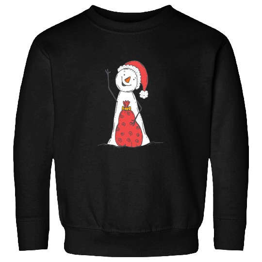 funny snowman with mustache and carrot Sweatshirts