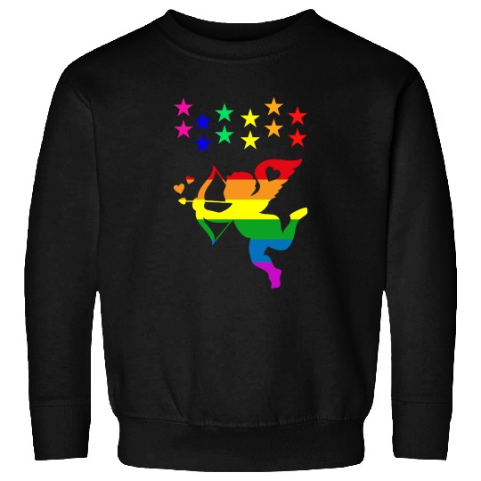 cupid rainbow valentines day hearts day love gift Sweatshirts