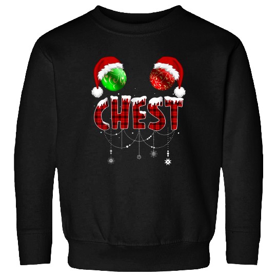 Chest Nuts Christmas Funny Matching Couple Sweatshirts