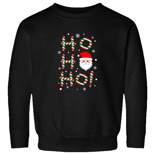Ho Ho Ho Santa Claus Candy Cane Christmas, Xmas Sweatshirts