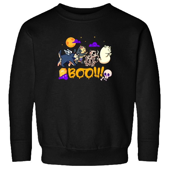 Boo! | Spooky Funny Halloween | Mummy Skeleton Sweatshirts