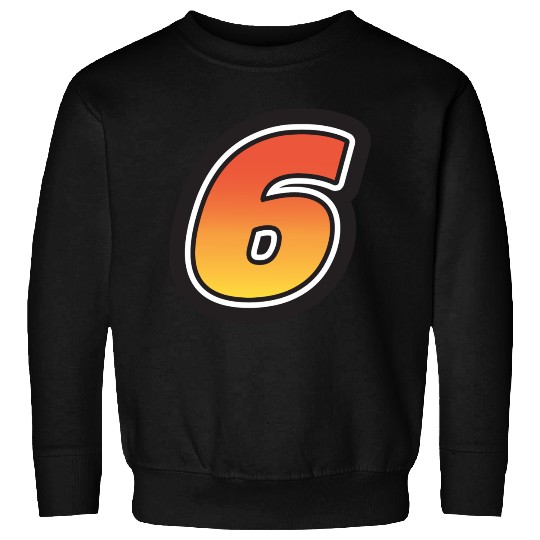 Number Six 6 Gradient Yellow Orange 3 Stroke Sweatshirts