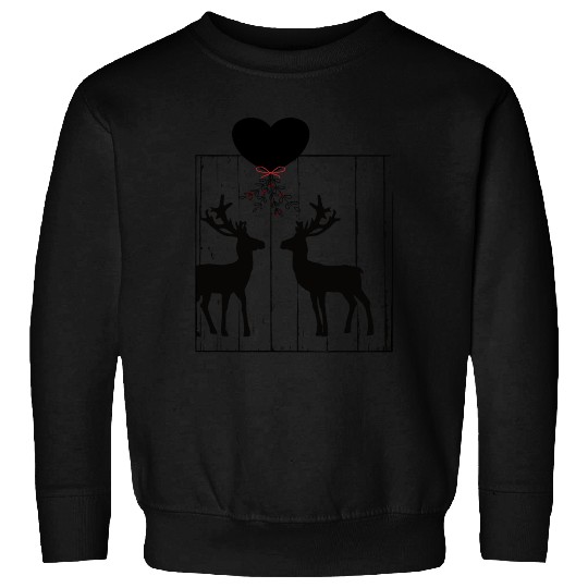 Reindeer love under a mistletoe Sweatshirts