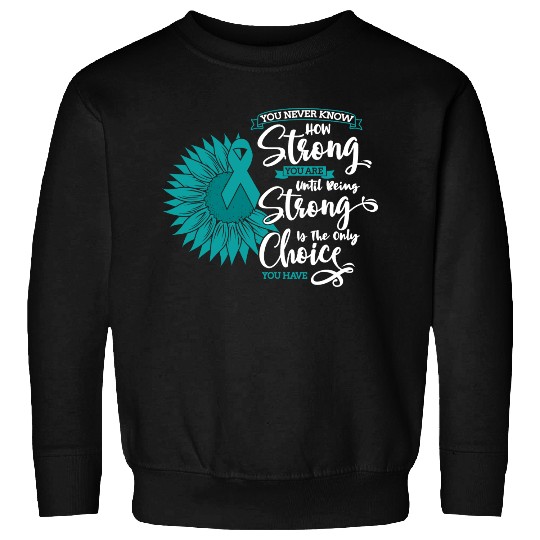 Cervical Cancer Awareness Month Teal Sunflower Sweatshirts