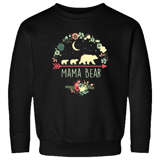 Floral Mama Bear With 2 Cubs Sweatshirts