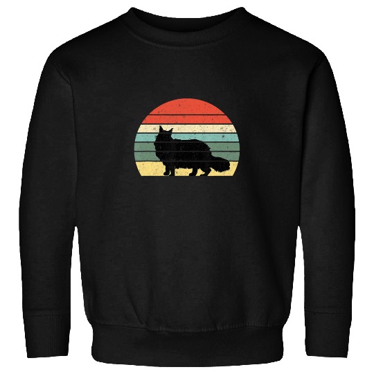 Cat Lover Gift Sweatshirts Retro Maine Cat