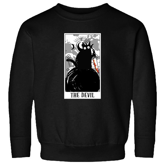 The Devil Tarot Card Funny Cat Tarot Card A Tarot Sweatshirts