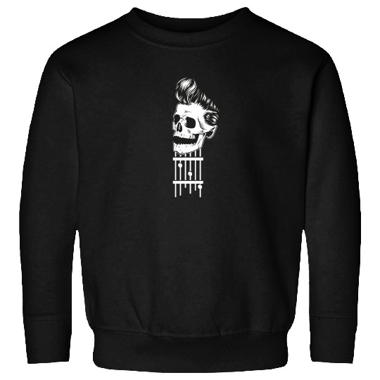 Rock N Roll Skeleton Head -Sweet Rock On Guitar Sweatshirts