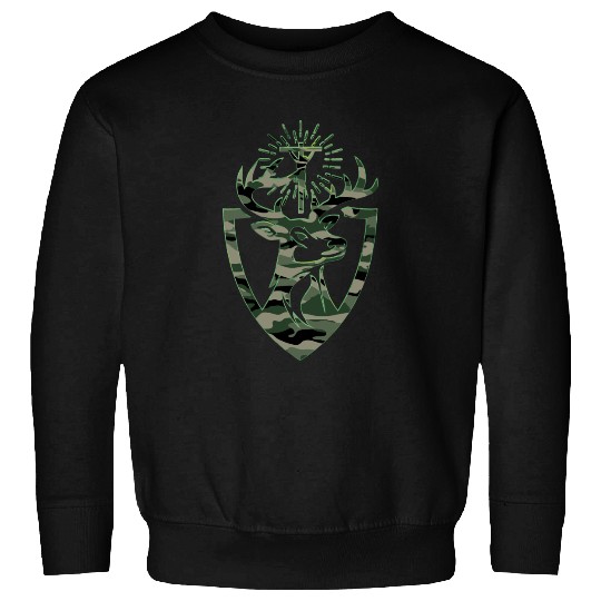Hubert Hubertus Patron Saint Of Hunters Stag Camo Sweatshirts