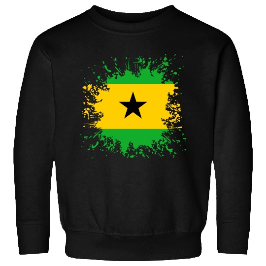 Sao Tome And Principe Flag Paint Splatter Sweatshirts