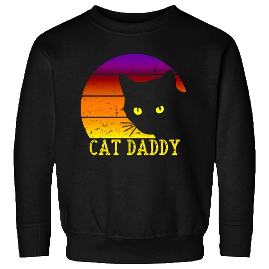 Cat Daddy Vintage Cat Dad 80s Style Cat Retro Sweatshirts
