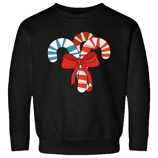 Candy Cane Christmas Bow Sweatshirts