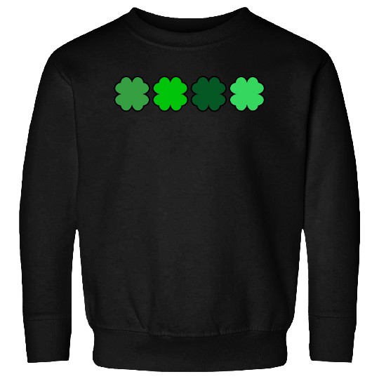 Four Leaf Clover Lucky Motif Sweatshirts