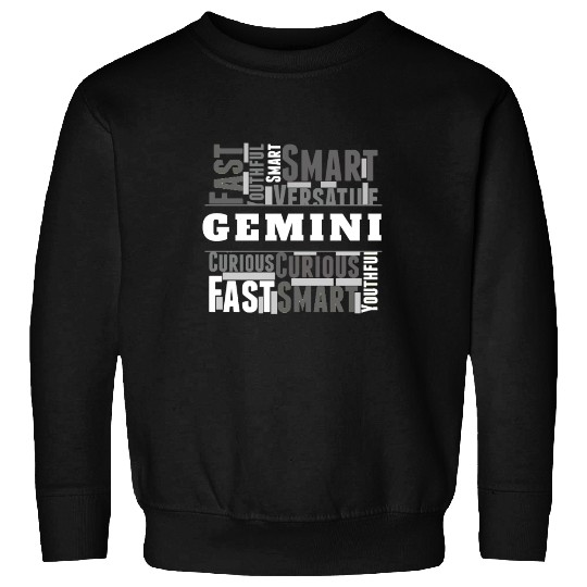 Gemini Zodiac Star Sign Word Cloud Square Monochro Sweatshirts
