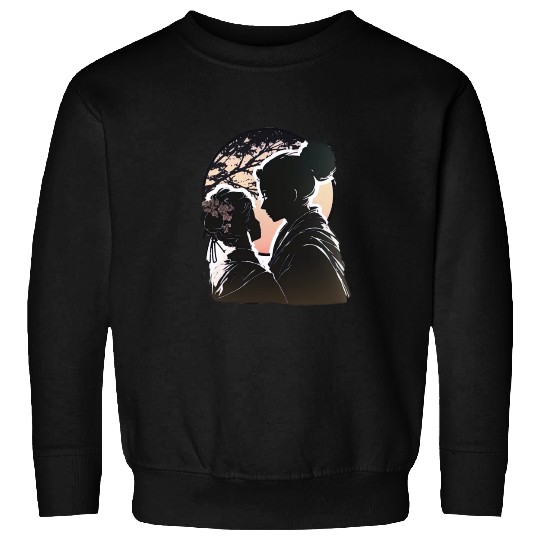 Romantic Embrace, Ukiyo-E Valentine's Day Design, Sweatshirts