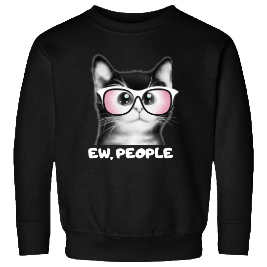 EW PEOPLE, Funny Cat Wearing Pink Sunglasses Sweatshirts